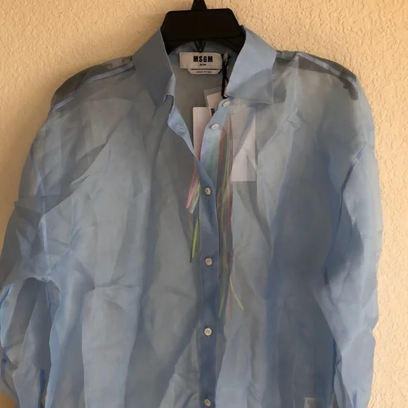 MSGM Camicia Shirt IN SKY button up top - Picture 3 of 10